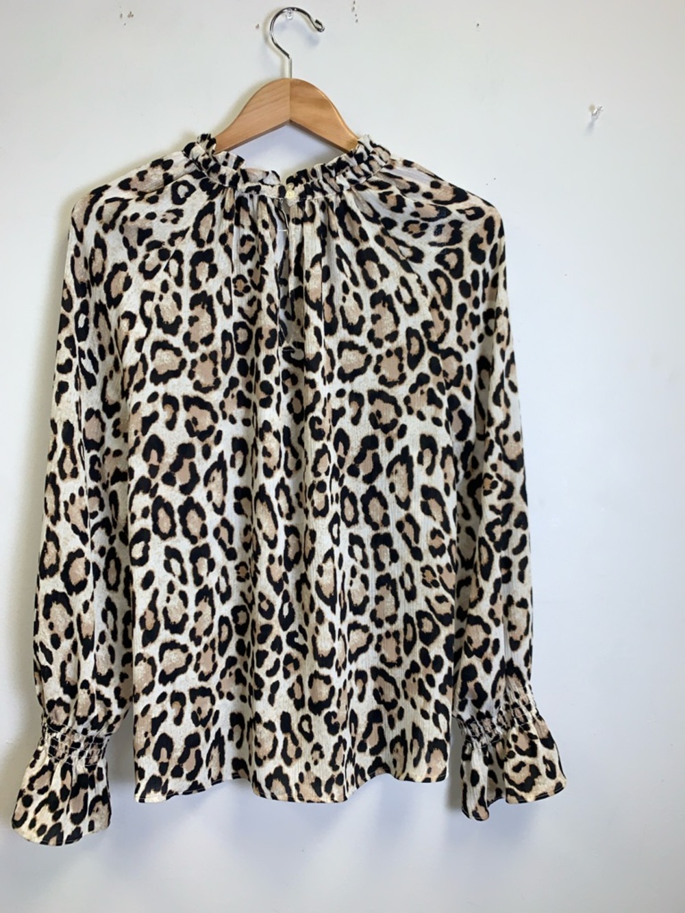 LOFT Leopard Print Blouse - Cream, Black & Tan - Picture 3 of 5